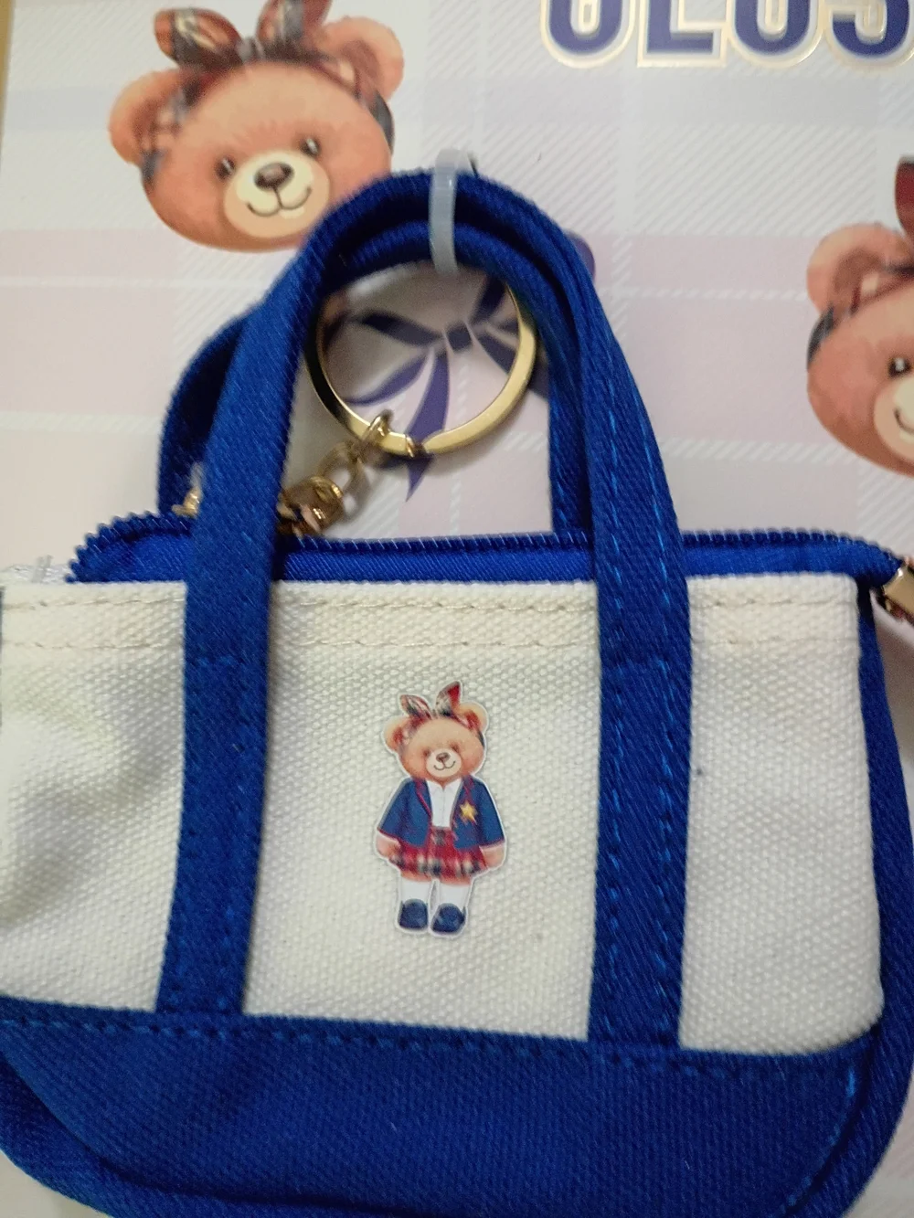 Mini Bag Keychain Charms  - Red & Blue (2-Pack)